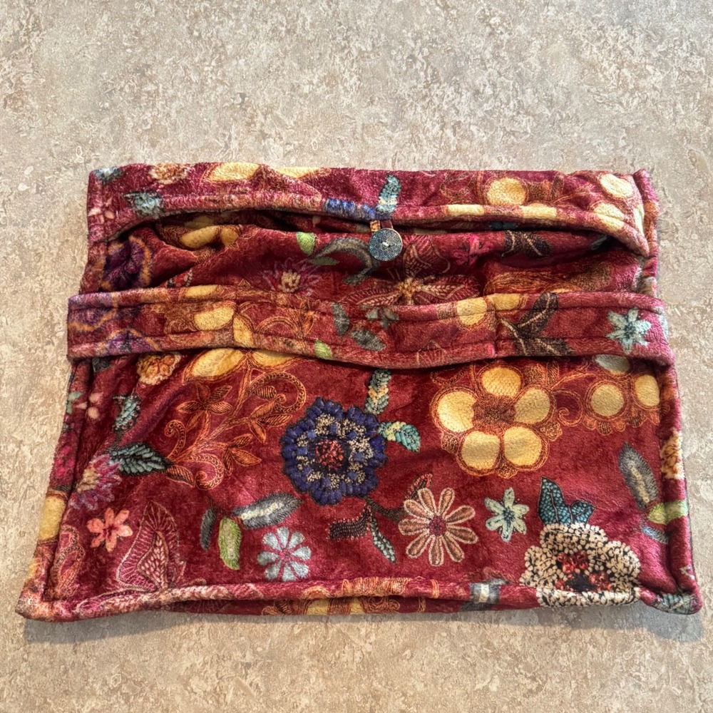 Johnny Was Women Polyester Velvet Floral Travel Bag Vacation Casual Soft